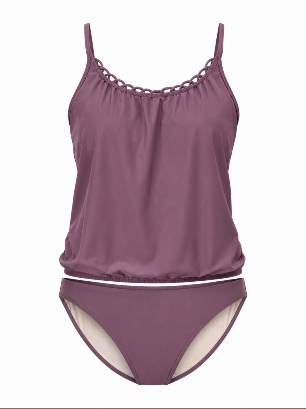 Newport News Swim brown spaghetti strap two piece tankini bathing suit size 14